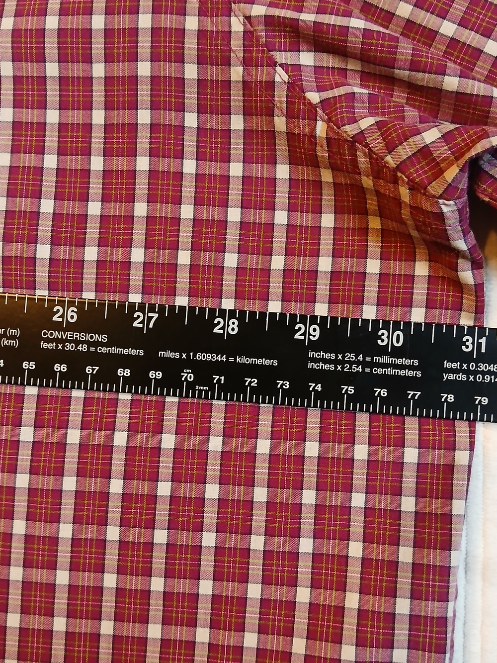 Chaps Men's 3XL Button Down Shirt Red Plaid Long Sleeve Pocket Logo Easy Care - Picture 4 of 8